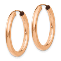 Thumbnail for 14k Rose Gold Polished Endless Tube Hoop Earrings