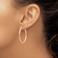 Thumbnail for 14k Rose Gold Polished Endless Tube Hoop Earrings