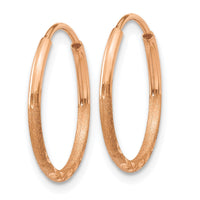 Thumbnail for 14k Rose Gold 1.25mm Diamond-cut Endless Hoop Earring