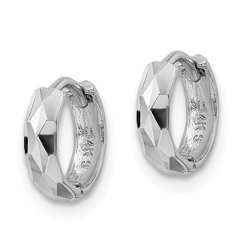 14k D/C Hinged Hoop Earrings