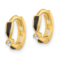 Thumbnail for 14K Polished Black Onyx Hoop Earrings