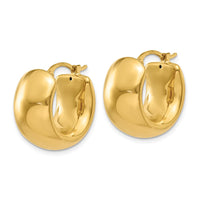 Thumbnail for 14k Wide Puffed Hoop Earrings