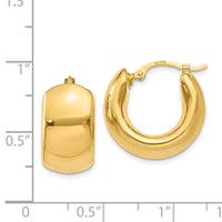 Thumbnail for 14k Wide Puffed Hoop Earrings