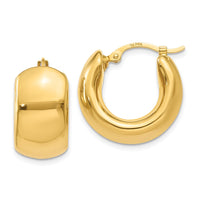 Thumbnail for 14k Wide Puffed Hoop Earrings