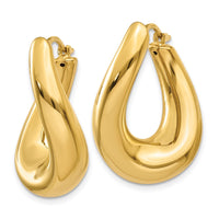 Thumbnail for 14k Twisted Oval Hoop Earrings