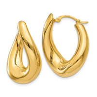 Thumbnail for 14k Twisted Oval Hoop Earrings