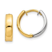Thumbnail for 14k Two-tone Hinged Hoop Earrings