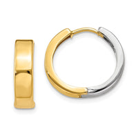 Thumbnail for 14k Two-tone Hinged Hoop Earrings