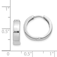 Thumbnail for 14k White Gold Round Hinged Hoop Earrings