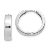 Thumbnail for 14k White Gold Round Hinged Hoop Earrings