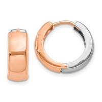 Thumbnail for 14k Two-tone Hinged Hoop Earrings