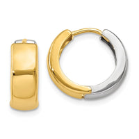 Thumbnail for 14k Two-tone Hinged Hoop Earrings