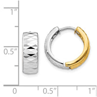 Thumbnail for 14k Two-tone Textured Hoop Earrings