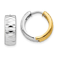 Thumbnail for 14k Two-tone Textured Hoop Earrings