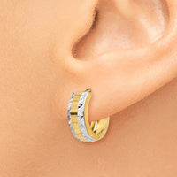 Thumbnail for 14k & Rhodium Hinged Hoop Earrings
