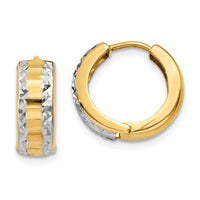 Thumbnail for 14k & Rhodium Hinged Hoop Earrings