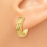 Thumbnail for 14k Diamond-cut Hinged Hoop Earrings