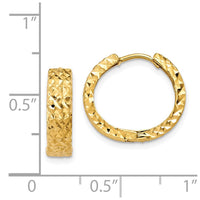 Thumbnail for 14k Diamond-cut Hinged Hoop Earrings