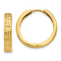 Thumbnail for 14k Diamond-cut Hinged Hoop Earrings