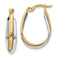 Thumbnail for 14k Two-tone Double Hoop Earring
