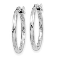 Thumbnail for 14k White Gold Twisted Hoop Earrings