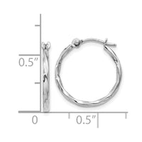Thumbnail for 14k White Gold Twisted Hoop Earrings