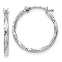Thumbnail for 14k White Gold Twisted Hoop Earrings