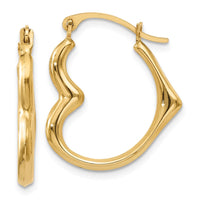 Thumbnail for 14k Heart Hoop Earrings