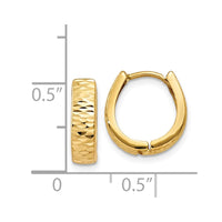 Thumbnail for 14K Gold Textured and Polished Hinged Hoop Earrings