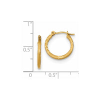 Thumbnail for 14k Satin and Polished Diamond Cut Design Hoops