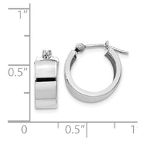 Thumbnail for 14k White Gold Polished 5mm Flat Hoops