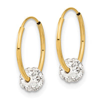 Thumbnail for 14k Polished Crystal and Resin Bead Endless Hoops