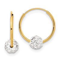 Thumbnail for 14k Polished Crystal and Resin Bead Endless Hoops
