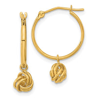 Thumbnail for 14k Polished Love Knot Dangle Hoops