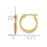 Thumbnail for 14k Diamond Cut Polished Double Hoops
