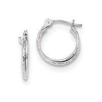 Thumbnail for 14k Diamond Cut Polished Double Hoops