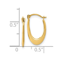 Thumbnail for 14k Polished Hollow U-Shaped Hoops