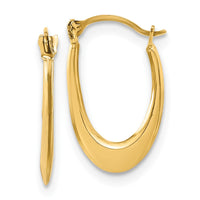 Thumbnail for 14k Polished Hollow U-Shaped Hoops