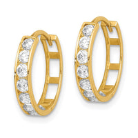 Thumbnail for 14K CZ Hinged Hoop Earrings