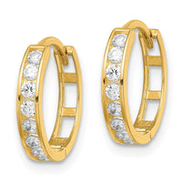 Thumbnail for 14K CZ Hinged Hoop Earrings
