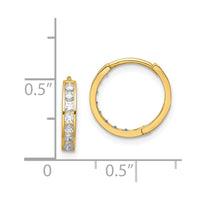 Thumbnail for 14K CZ Hinged Hoop Earrings