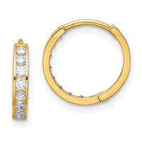Thumbnail for 14K CZ Hinged Hoop Earrings