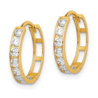 Thumbnail for 14K CZ Hinged Hoop Earrings