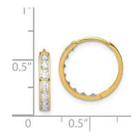 Thumbnail for 14K CZ Hinged Hoop Earrings