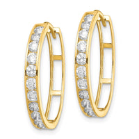 Thumbnail for 14K CZ Hinged Hoop Earrings