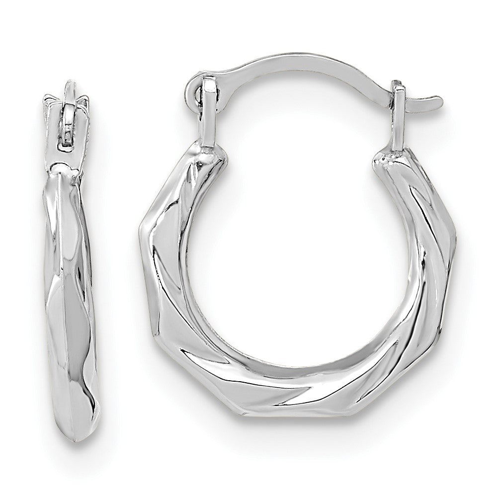 14K Polished Twist Hoop Earrings