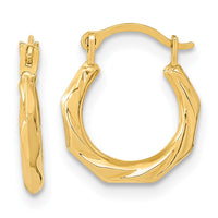 Thumbnail for 14K Polished Twist Hoop Earrings
