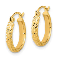 Thumbnail for 14K Diamond Cut Hoop Earrings
