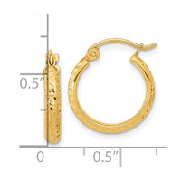 Thumbnail for 14K Diamond Cut Hoop Earrings