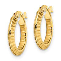 Thumbnail for 14k Polished and Textured Hoop Earrings